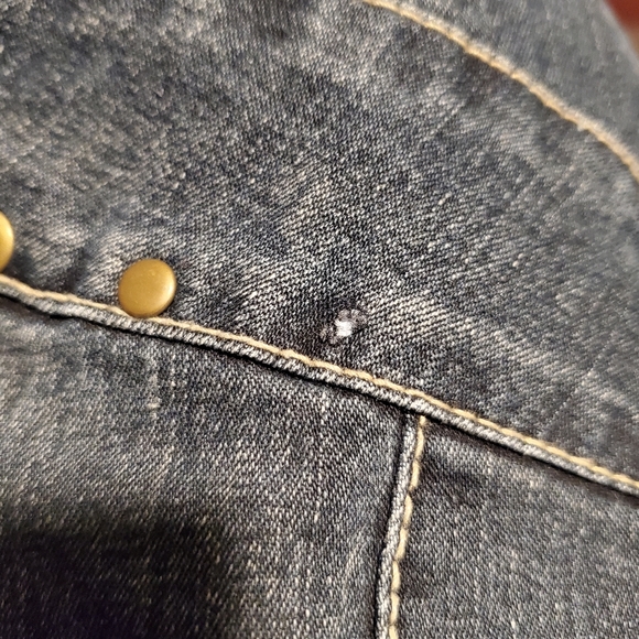 No Fuze Pleated Denim Blue Jean Skirt - Picture 4 of 7